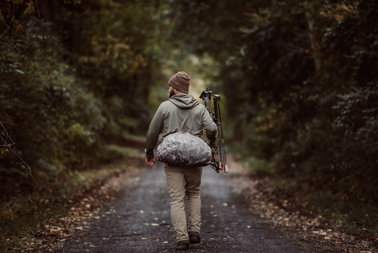 IWOM XT+ Hunting Suit Rolled up into fanny-pack mode for easy carry.