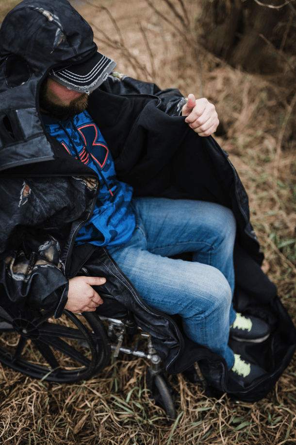 IWOM Adaptive Hunting Jacket for Wheel Chair Users Easy Transfer