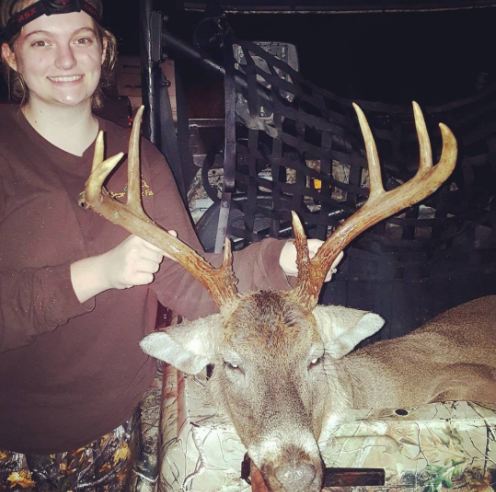 She's hunted for 9 days straight! He's a nice, mature buck