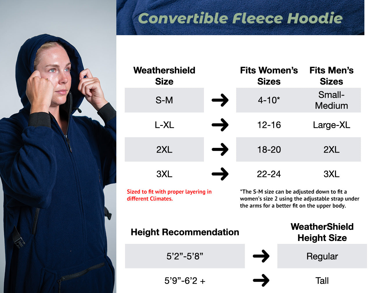 IWOM Convertible Fleece Hoodie