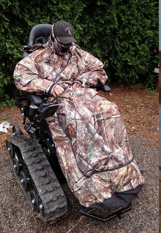 Cold Weather camo Hunting Clothing for Adaptive Wheelchair or Trackchair hunters