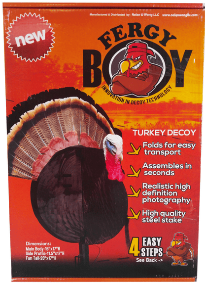 IWOM Outerwear LLC Fergy Boy Magnum Deluxe Collapsible Turkey Decoy by Nelan & Wong (4 Pack)