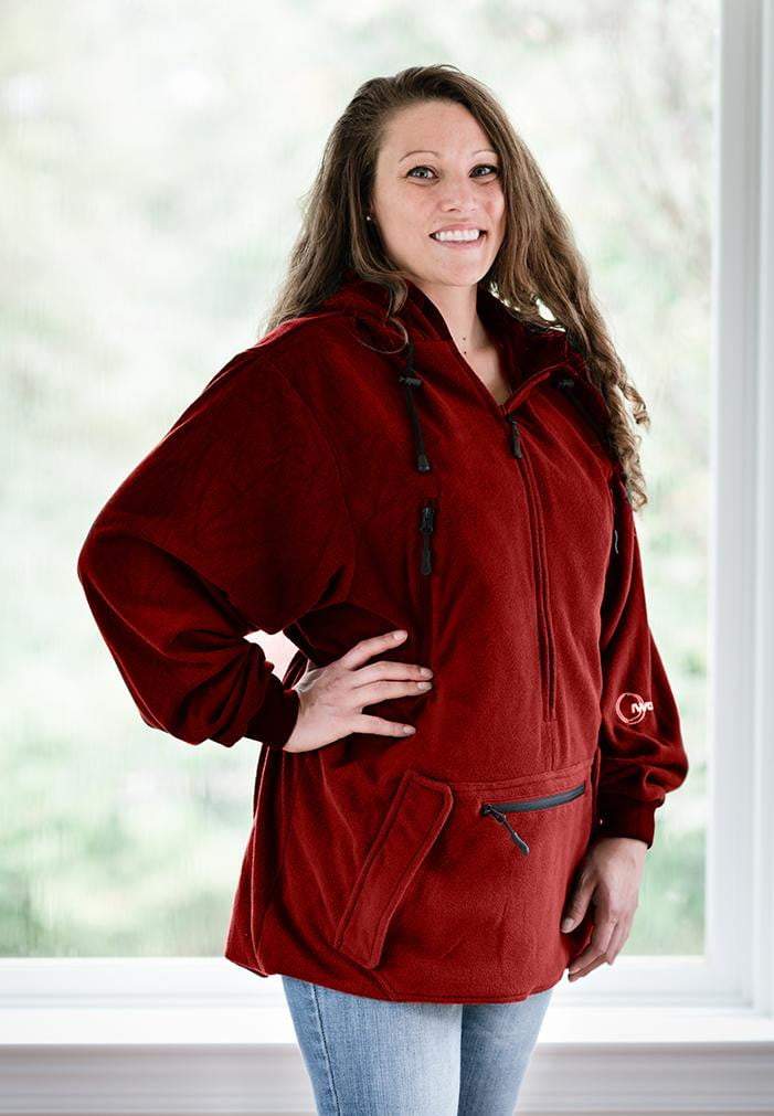 IWOM Outerwear LLC Fleece Red / 5'2"-5'8" / Small-Medium IWOM Convertible Fleece Hoodie (Like New Size Return)
