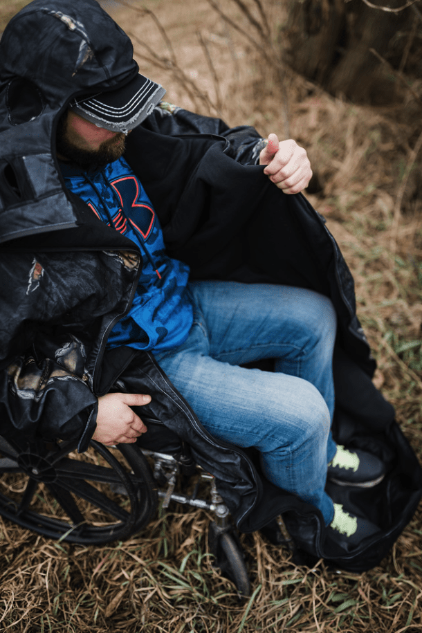 IWOM Adaptive Hunting Jacket for Wheel Chair Users Easy Transfer 