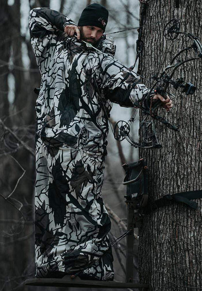 IWOM XT Insulated Camo Hunting Suit | Treestand Archery Hunting Whitetail Deer | Predator Fall Gray Camo